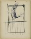 NORMAN LEWIS (1909 - 1979) Untitled (Figure at Balcony).